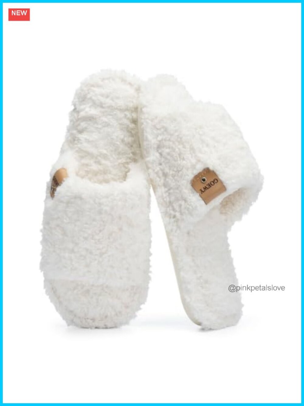 Fuzzy Open Toe Slippers Women Memory Foam Faux Fur Non-Slip Indoor Outdoor